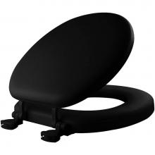 Bemis 15EC 047 - Mayfair Round Cushioned Vinyl Soft Toilet Seat in Black STA-TITE® Seat Fastening System™ an