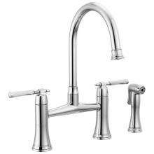 Brizo 62558LF-PC - The Tulham™ Kitchen Collection by Brizo® Bridge Kitchen Faucet with Side Spray