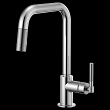 Brizo 63053LF-PC - Litze® Pull-Down Faucet with Square Spout and Knurled Handle