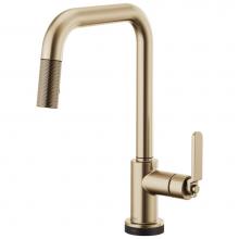 Brizo 64054LF-GL - Litze® SmartTouch® Pull-Down Kitchen Faucet with Square Spout and Industrial Handle