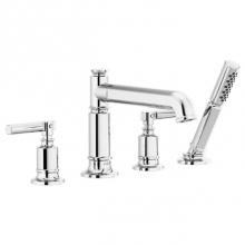 Brizo T67476-PCLHP - Invari® Roman Tub Faucet With Handshower - Less Handles