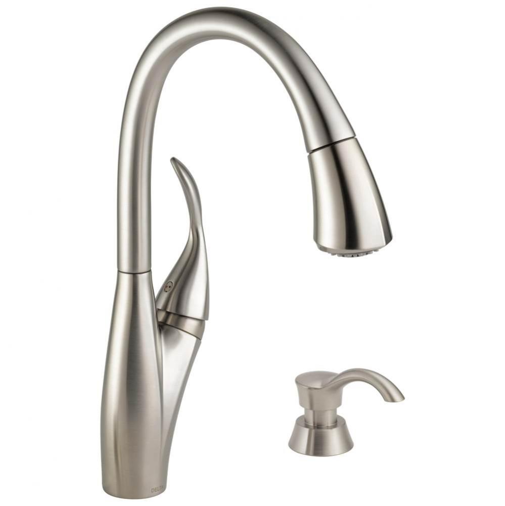 Berkley&#xae; Single Handle Pull-down Kitchen Faucet with MagnaTite and Soap Dispenser