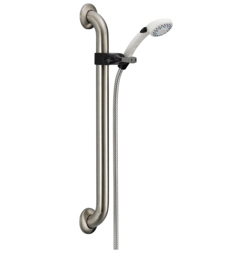 Universal Showering Components Adjustable Slide Bar / Grab Bar 2-Setting Hand Shower