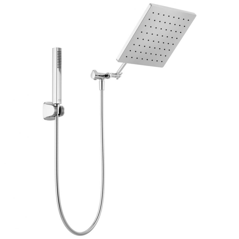 Universal Showering Components 10 inch Raincan Shower Head &amp; Hand Held Combo with Adjustable E