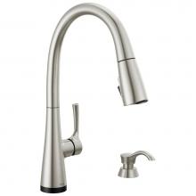 Delta Faucet 19835TZ-SPSD-DST - AUBURN™ Single Handle Pull-Down Kitchen Faucet with Soap Dispenser and Touch2O Technology