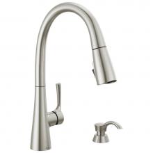 Delta Faucet 19835Z-SPSD-DST - Single Handle Pull-Down Kitchen Faucet with Soap Dispenser and ShieldSpray Technology