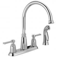 Delta Faucet 21742LF - Emmett® Two Handle Kitchen Faucet with Spray