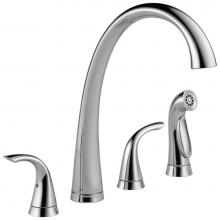 Delta Faucet 2480-DST - Pilar® Two Handle Widespread Kitchen Faucet with Spray