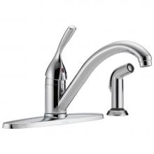 Delta Faucet 400-DST - 134 / 100 / 300 / 400 Series Single Handle Kitchen Faucet with Spray