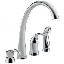 Delta Faucet 4380-SD-DST - Pilar® Single Handle Kitchen Faucet with Spray and Soap Dispenser
