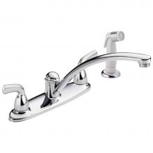 Delta Faucet B2410LF - Foundations® Two Handle Kitchen Faucet with Spray