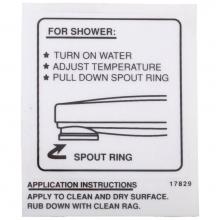 Delta Faucet RP17829 - Other Decal - Tub Spout - Pull-Down Diverter