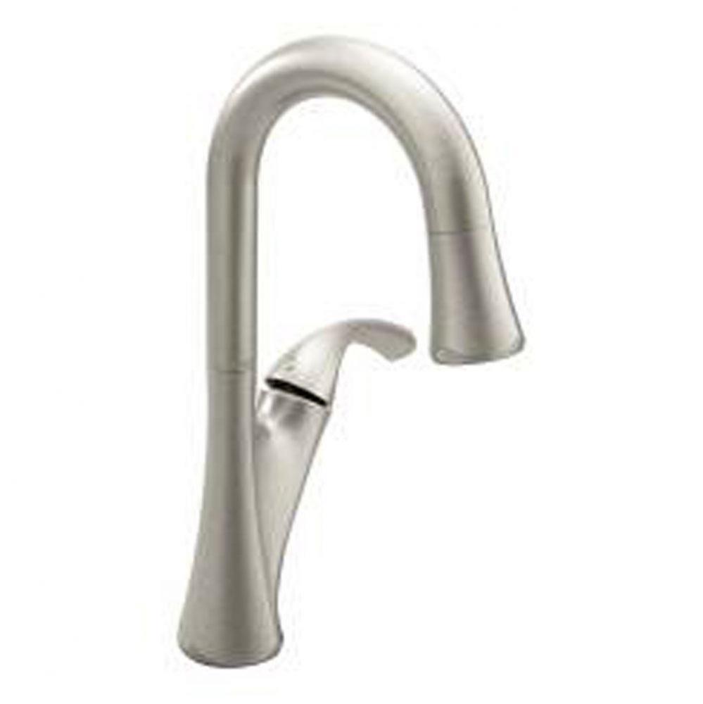 Spot resist stainless one-handle pulldown bar faucet