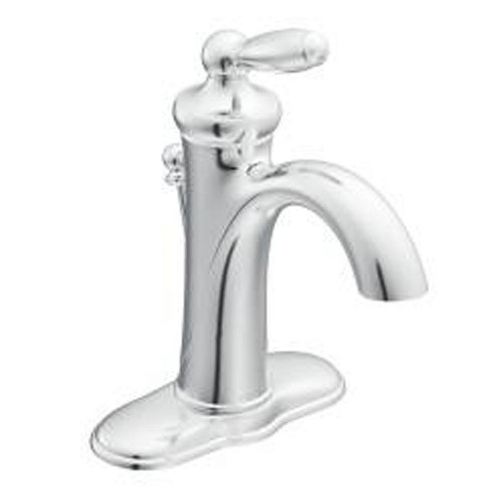 Chrome one-handle bathroom faucet
