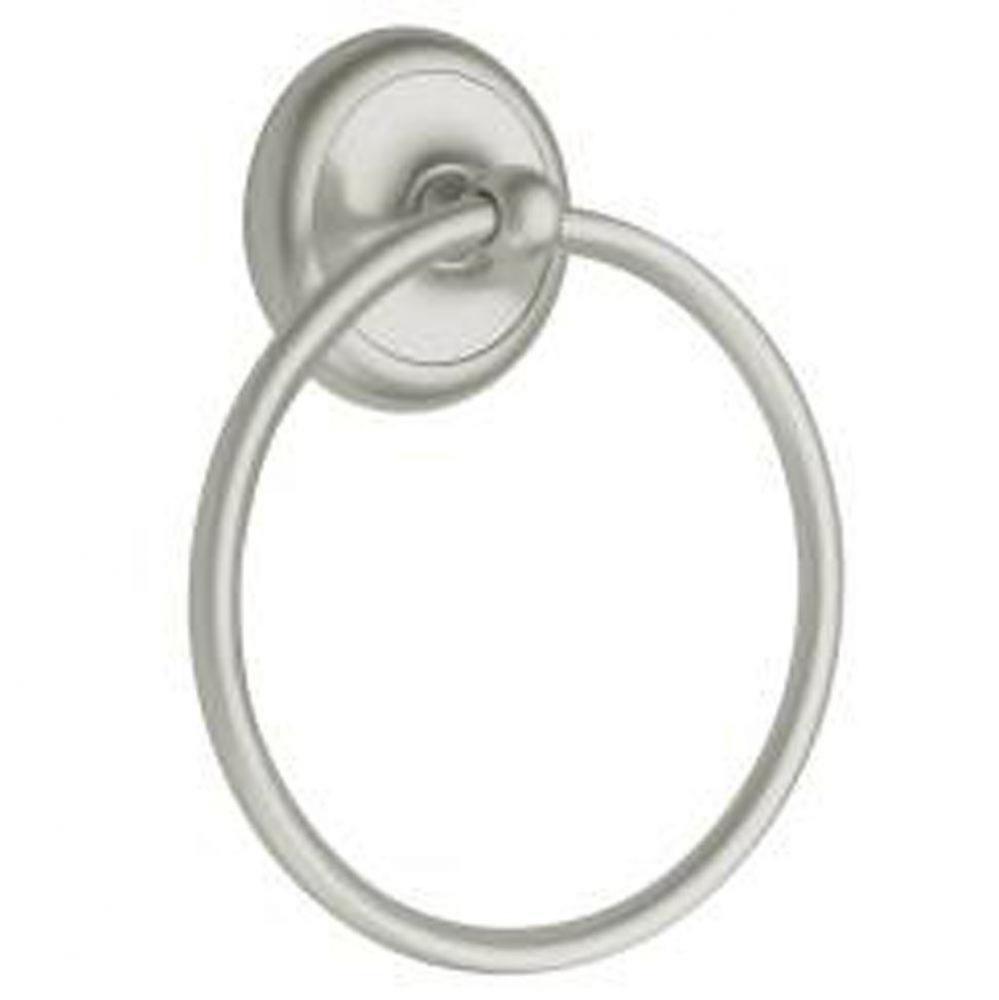 Satin nickel towel ring