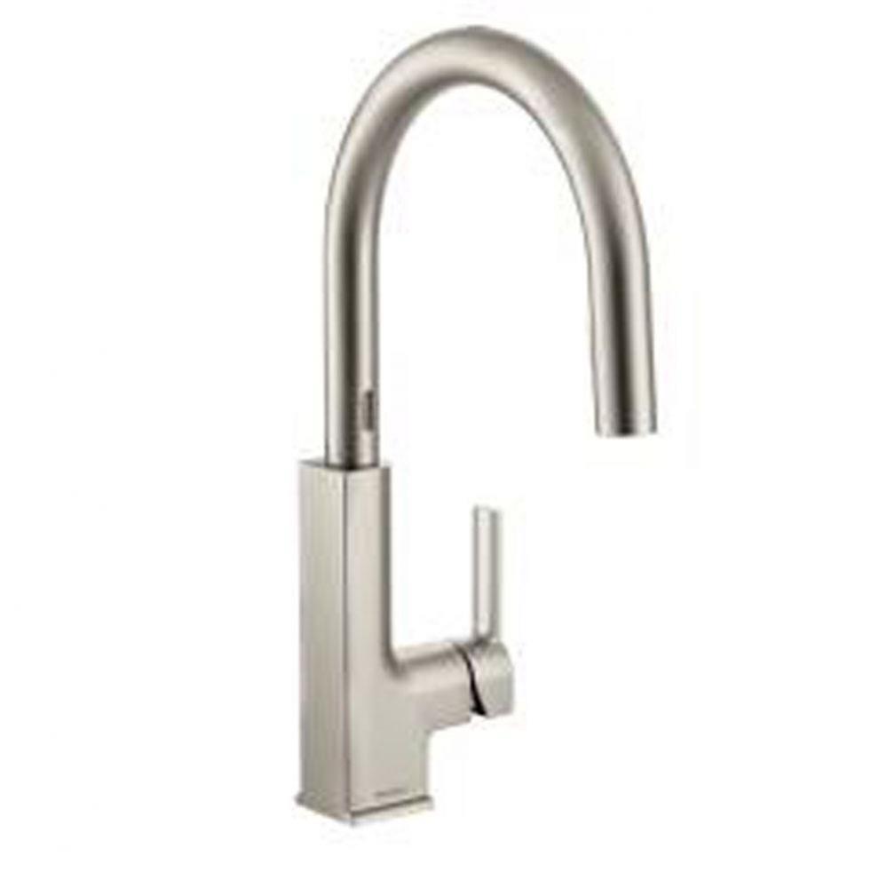 Spot resist stainless one-handle pulldown kitchen faucet