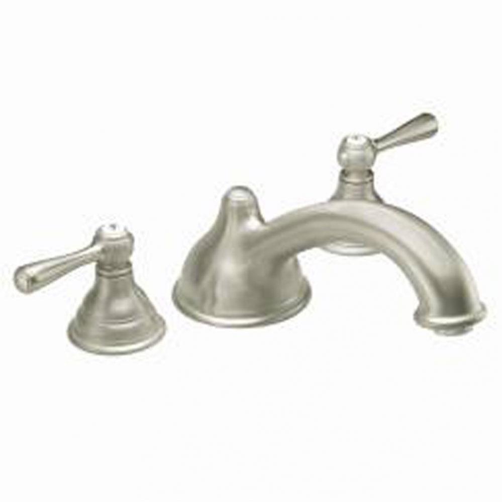 Brushed nickel two-handle roman tub faucet