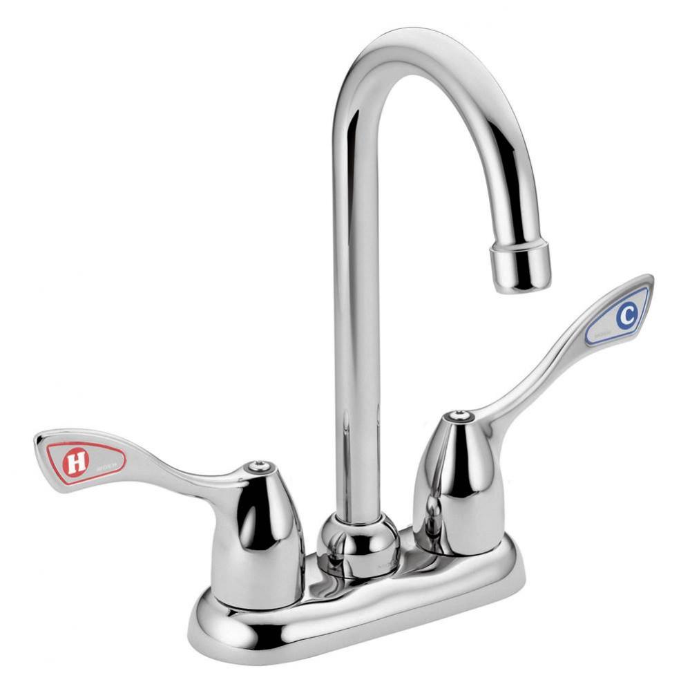 Chrome two-handle pantry faucet