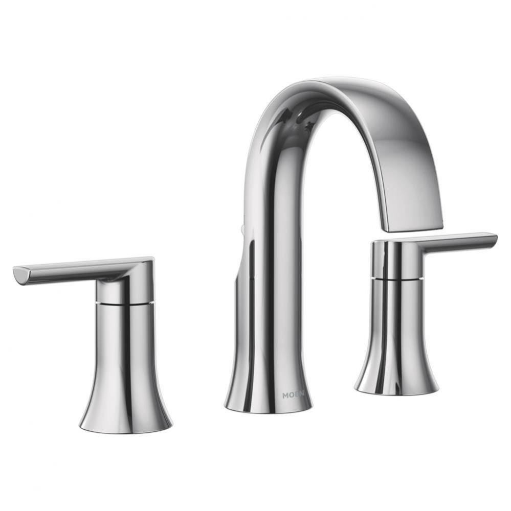 Doux 8 in. Widespread 2-Handle Bathroom Faucet Trim Kit in Chrome (Valve Sold Separately)