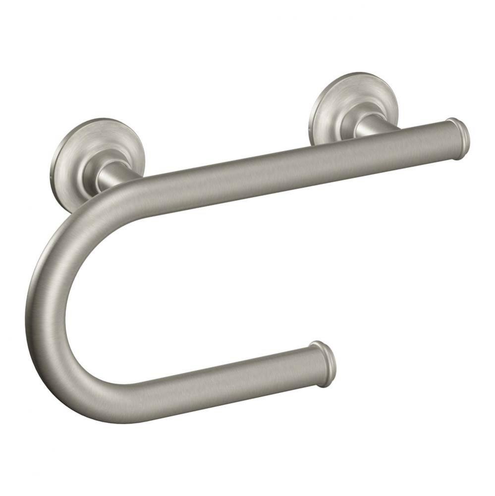 Brushed Nickel 8&apos;&apos; Grab Bar With Paper Holder