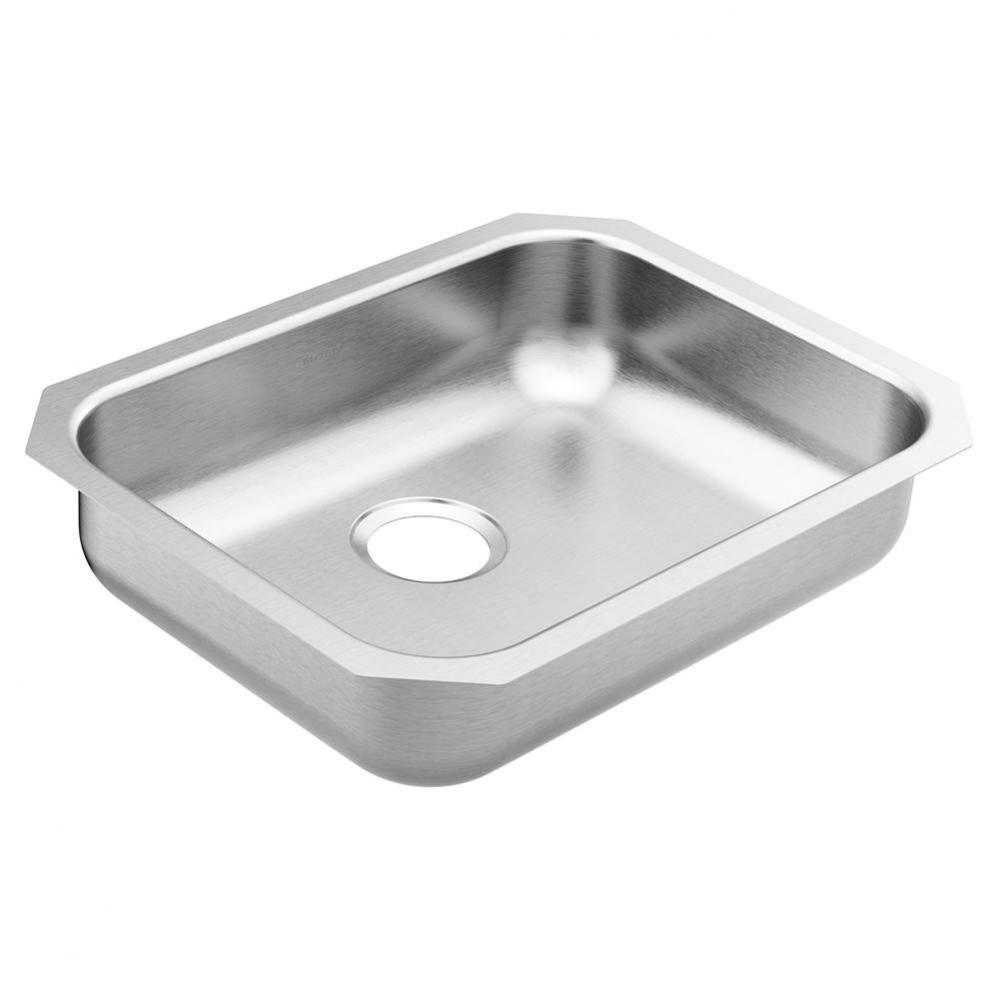 2000 23.5-inch 20 Gauge Undermount Single Bowl Stainless Steel Kitchen or Bar Sink, Rear Drain