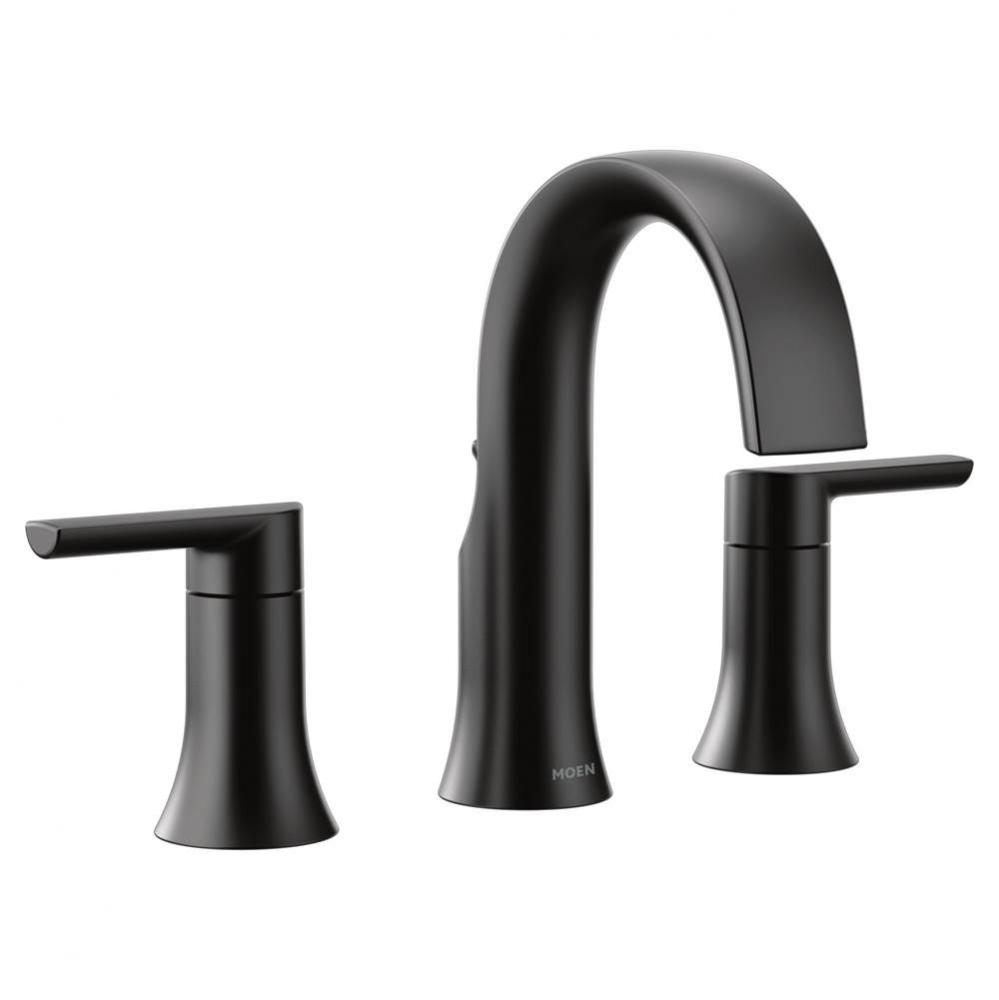 Doux 8 in. Widespread 2-Handle Bathroom Faucet Trim Kit in Matte Black (Valve Sold Separately)