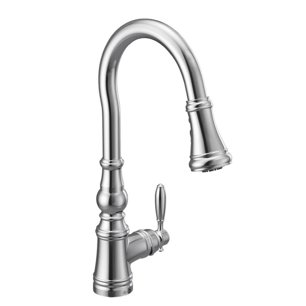 Weymouth Shepherd&apos;&apos;s Hook Pulldown Kitchen Faucet Featuring Metal Wand with Power Boost,