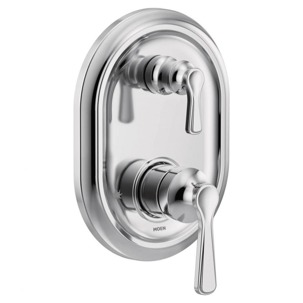 Traditional M-CORE 3-Series 2-Handle Shower Trim with Integrated Transfer Valve in Chrome (Valve S