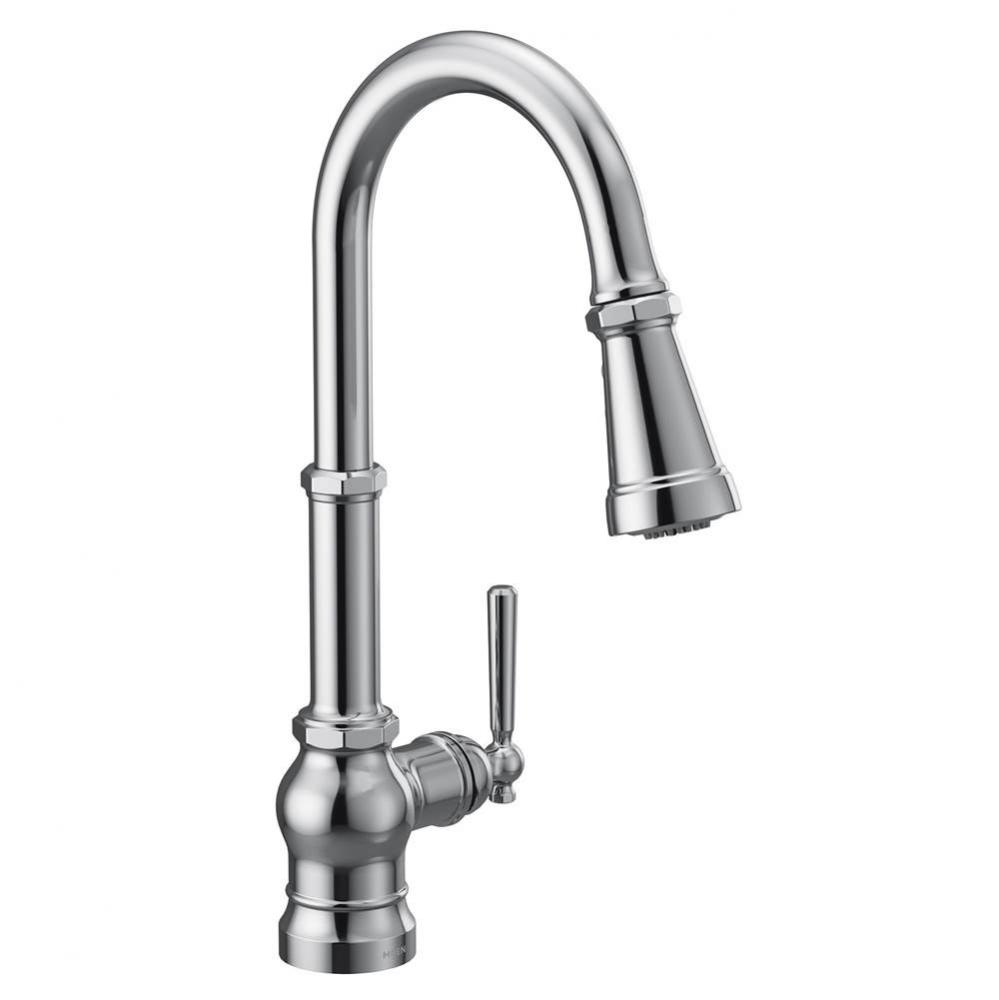 Paterson One-Handle Pull-down Kitchen Faucet with Power Boost, Includes Interchangeable Handle, Ch