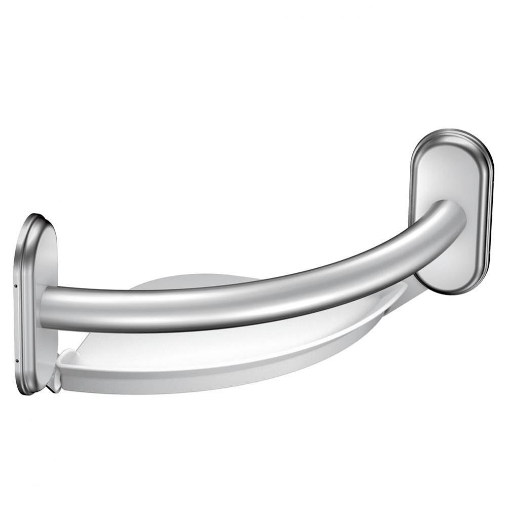 Chrome 9&apos;&apos; Grab Bar With Corner Shelf