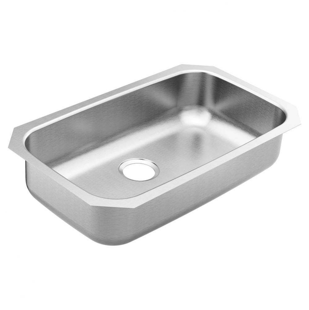 18000 Series 30-inch 18 Gauge Undermount Single Bowl Stainless Steel Kitchen Sink, 7-inch Depth