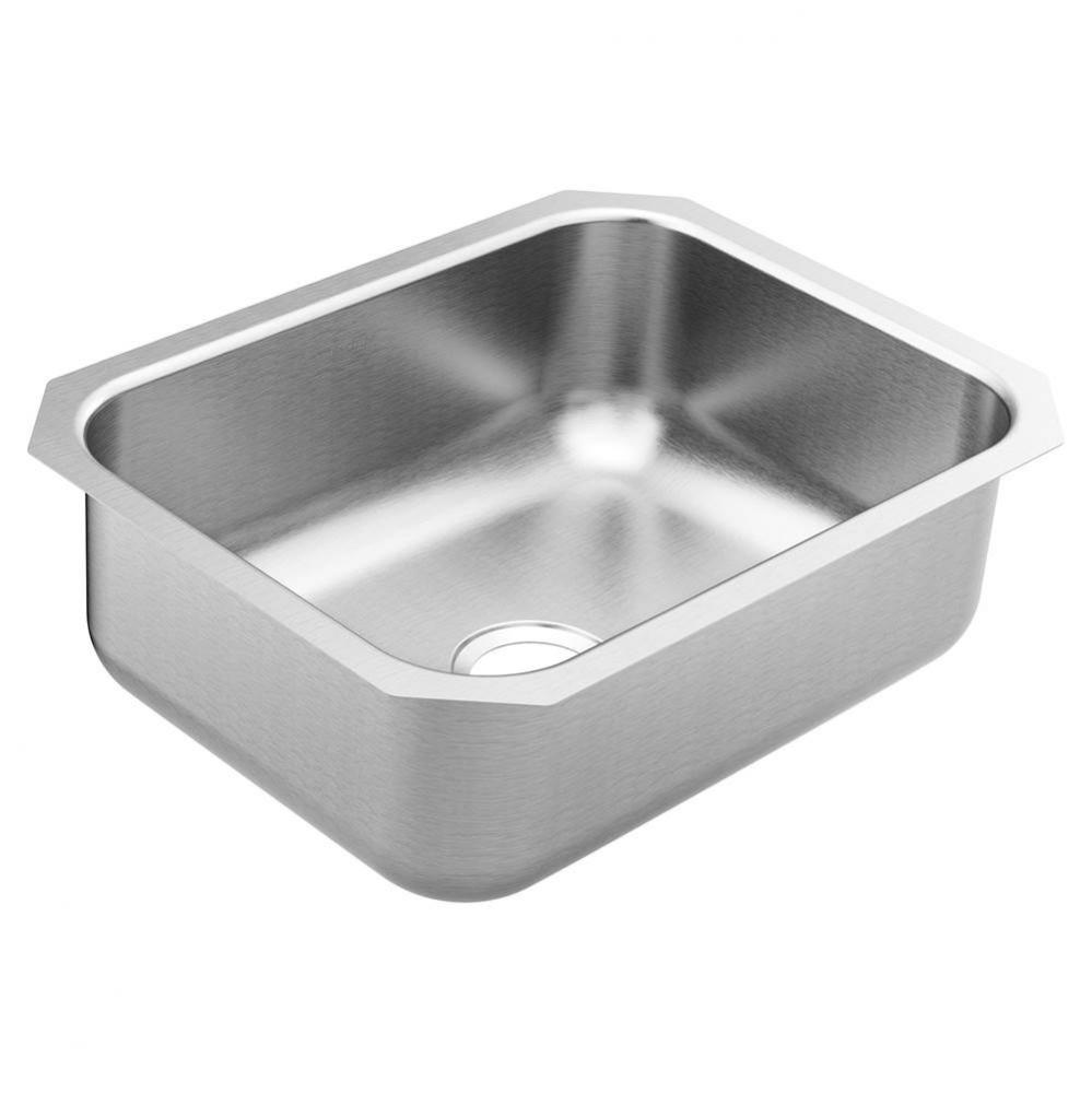 18000 Series 23.5-inch 18 Gauge Undermount Single Bowl Stainless Steel Kitchen Sink, 8-inch Depth