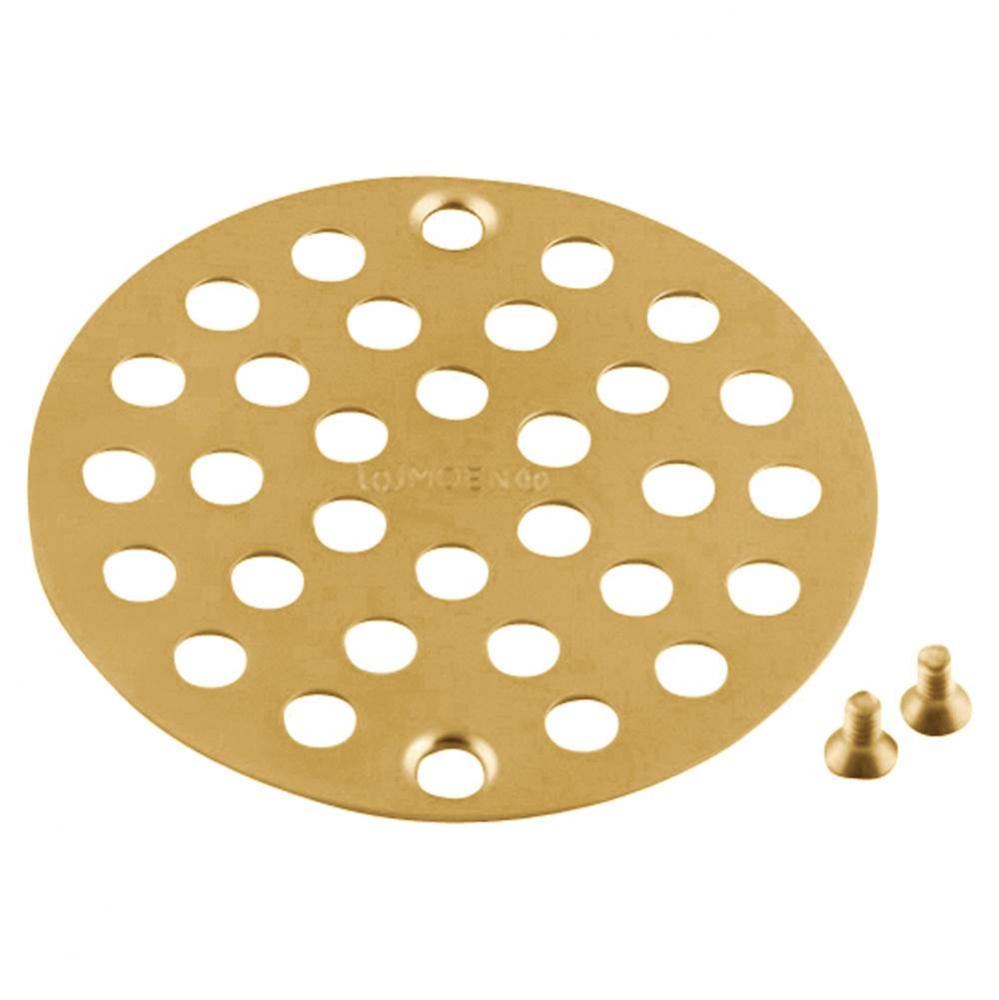 4-Inch Screw-In Shower Strainer Drain Cover, Brushed Gold