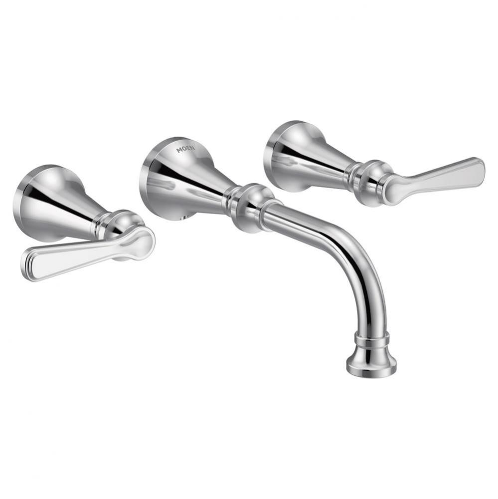 Colinet Traditional Lever Handle Wall Mount Bathroom Faucet Trim, Valve Required, in Chrome