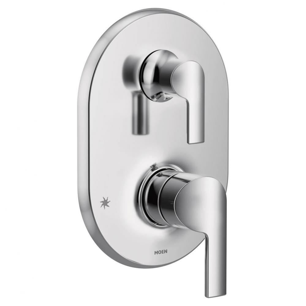 Doux M-CORE 3-Series 2-Handle Shower Trim with Integrated Transfer Valve in Chrome (Valve Sold Sep