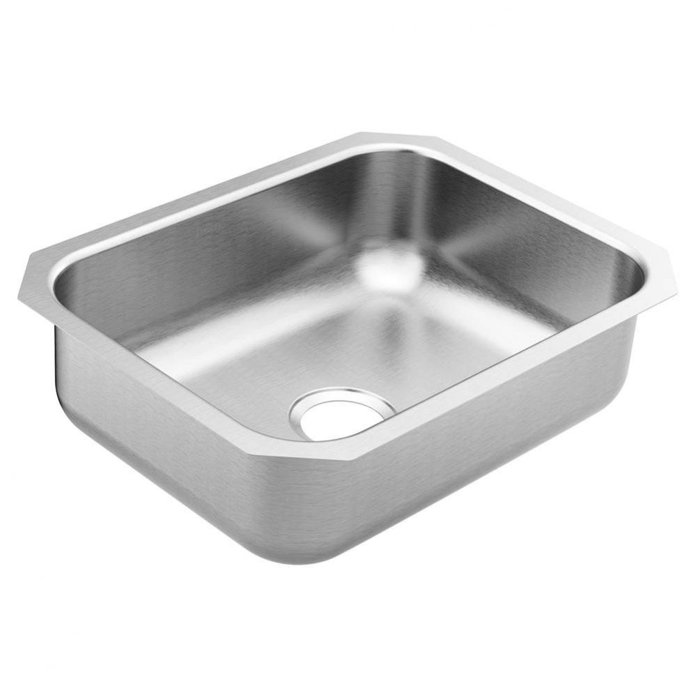 18000 Series 23.5-inch 18 Gauge Undermount Single Bowl Stainless Steel Kitchen Sink, 7-inch Depth