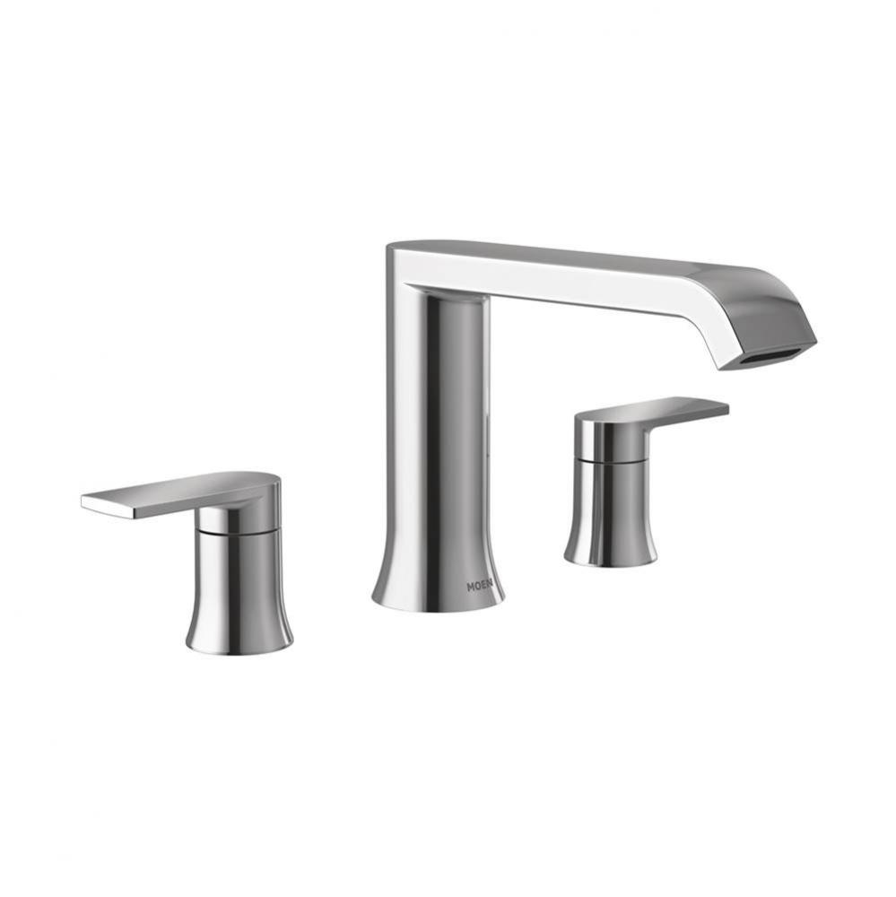 Genta LX 2-Handle Deck-Mount High Arc Roman Tub Faucet Trim Kit in Chrome (Valve Sold Separately)