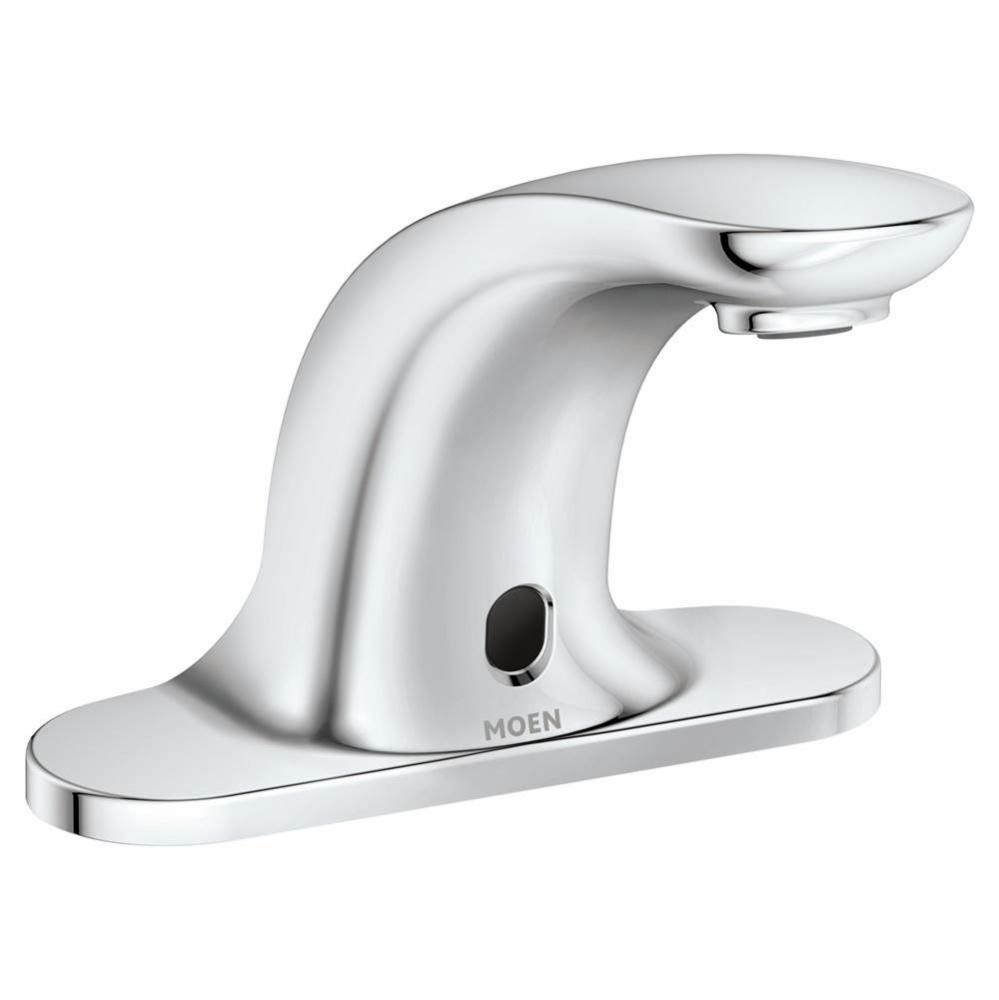Chrome sensor-operated lavatory faucet