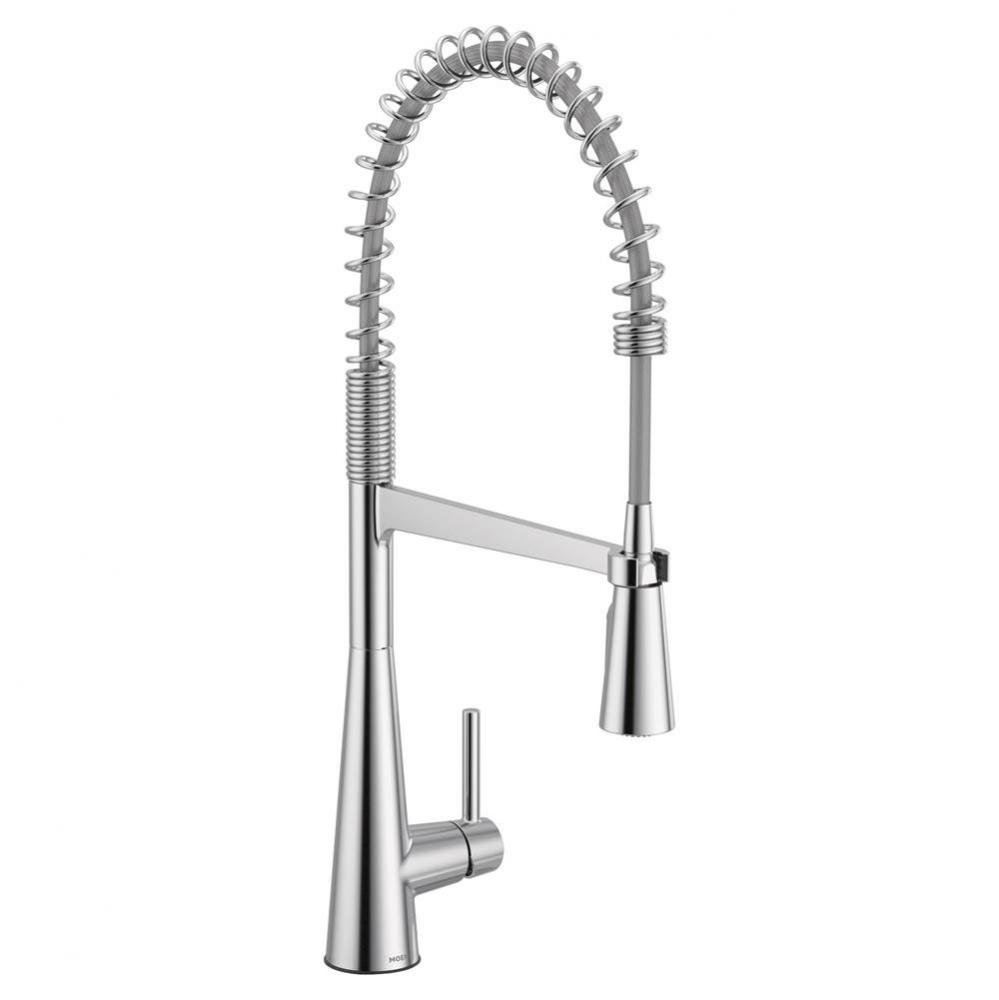 Sleek One Handle Pre-Rinse Spring Pulldown Kitchen Faucet with Power Boost, Chrome