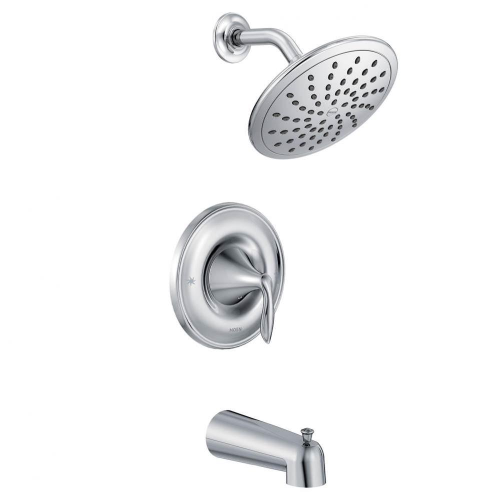 Eva Posi-Temp Rain Shower Single-Handle Tub and Shower Faucet Trim Kit in Chrome (Valve Sold Separ