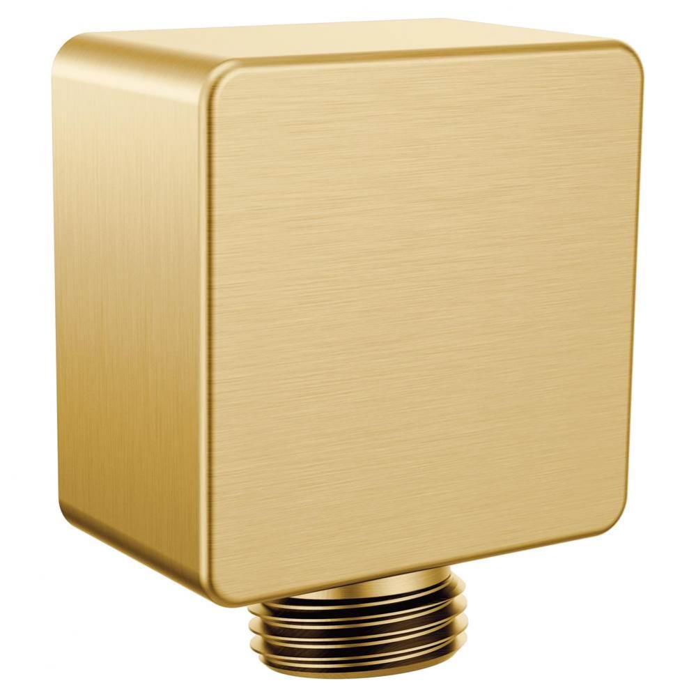 Square Drop Ell Handheld Shower Wall Connector, Brushed Gold