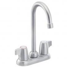 Moen 4903BC - Brushed chrome two-handle bar faucet