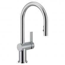 Moen 7622 - Cia Pulldown Kitchen Faucet with Power Boost with Optional Matte Black Accents in Chrome