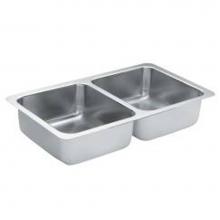 Moen G18210 - 31-3/8x18 stainless steel 18 gauge double bowl sink