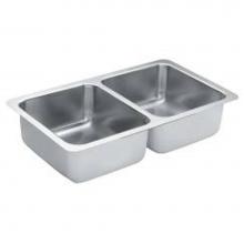 Moen G18212B - 31-3/8x18 stainless steel 18 gauge double bowl sink