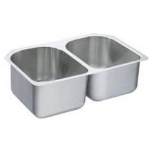Moen G18255 - 29-1/4''x18-1/2'' stainless steel 18 gauge double bowl sink