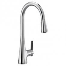 Moen S7235EVC - SinemaSmart Faucet Touchless Pull Down Sprayer Kitchen Faucet with Voice Control and Power Boost,