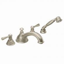 Moen T912BN - Brushed nickel two-handle roman tub faucet includes hand shower