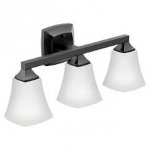 Moen YB5163BL - Matte Black Three Globe Bath Light