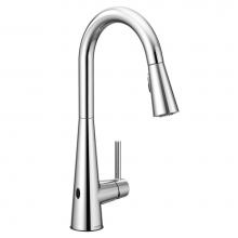 Moen 7864EWC - Sleek Motionsense Wave Sensor Touchless One-Handle High Arc Pulldown Modern Kitchen Faucet Featuri